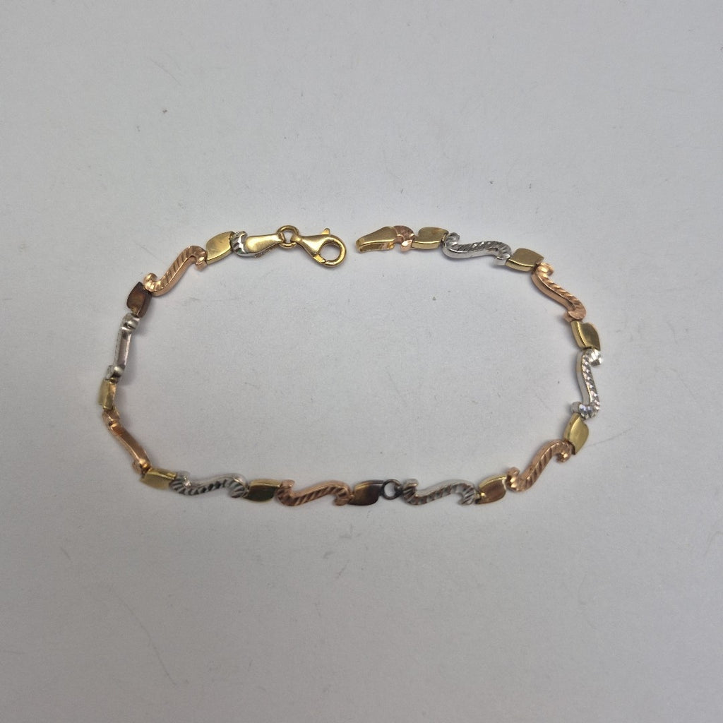 PULSERA ORO COMBINADO 14 K 6.4 GRMS (SEMINUEVO)