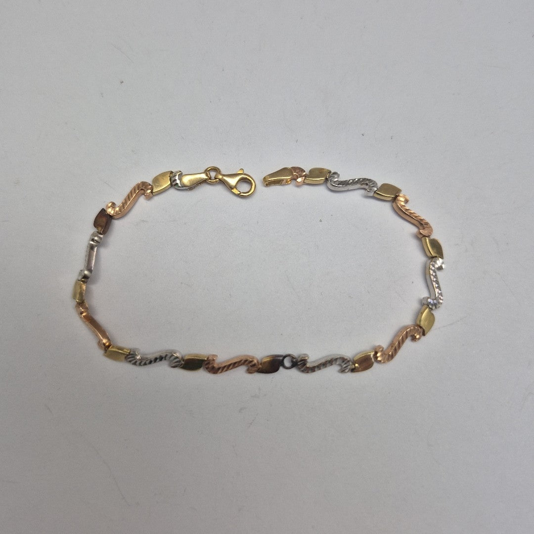 PULSERA ORO COMBINADO 14 K 6.4 GRMS (SEMINUEVO)