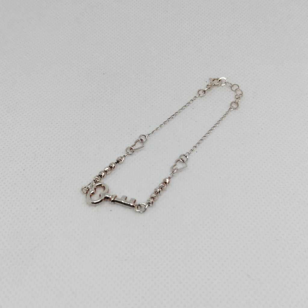 PULSERA TEJIDO LLAVE PLATA .925 18 CM 2.3 GR (NUEVO)
