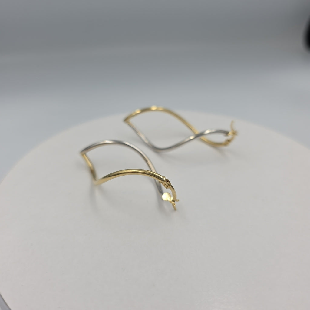 ARETES PAR ORO,ORO COMBINADO 14 K 3,60 GRMS (SEMINUEVO)