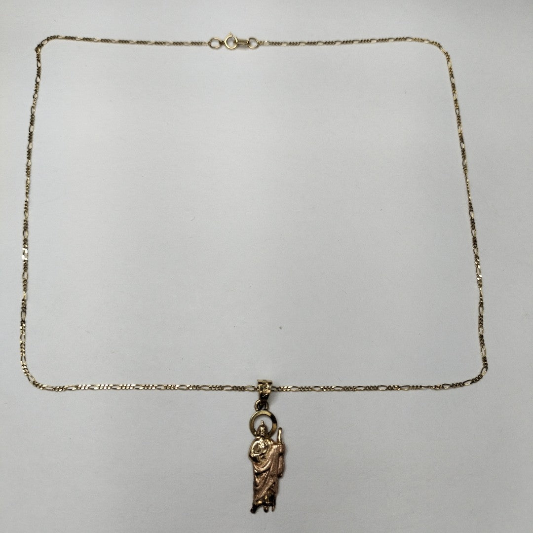 CADENA, MEDALLA RELIGIOSA ORO 14 K 3.1 GRMS (SEMINUEVO)