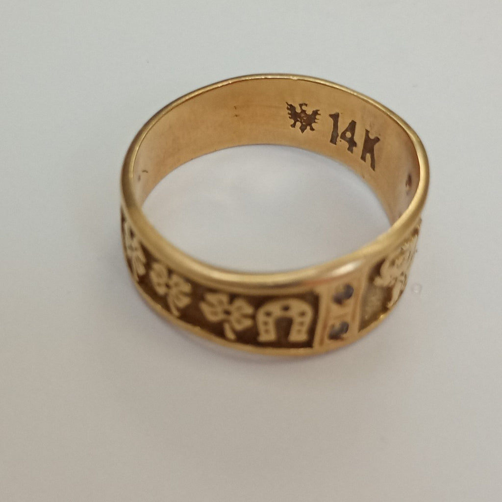 ARGOLLA DE LA SUERTE ORO 14 K 4.3 GRMS (SEMINUEVO)