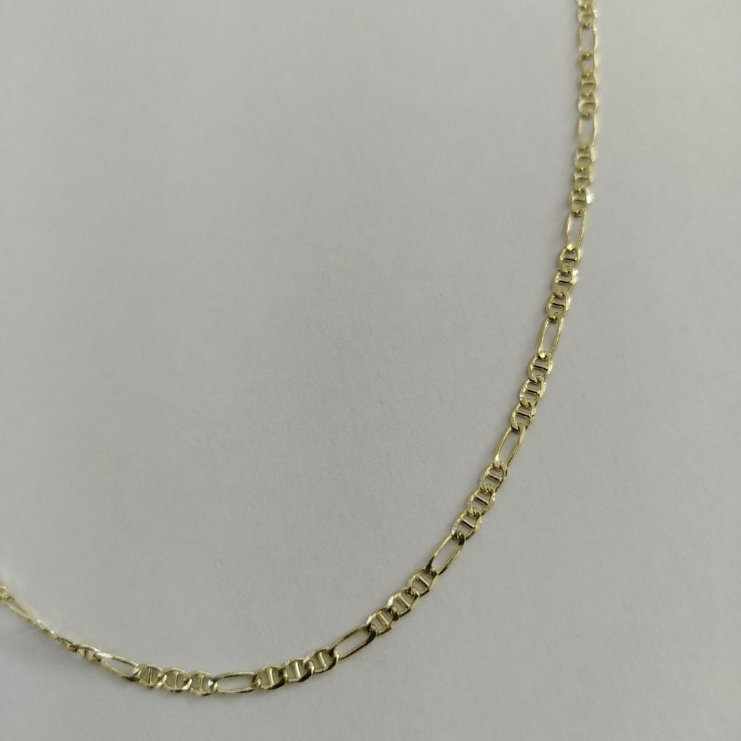 CADENAS TEJIDO FIGARO GUCHI ORO 10K 60 CM 5.2 GR (NUEVO)