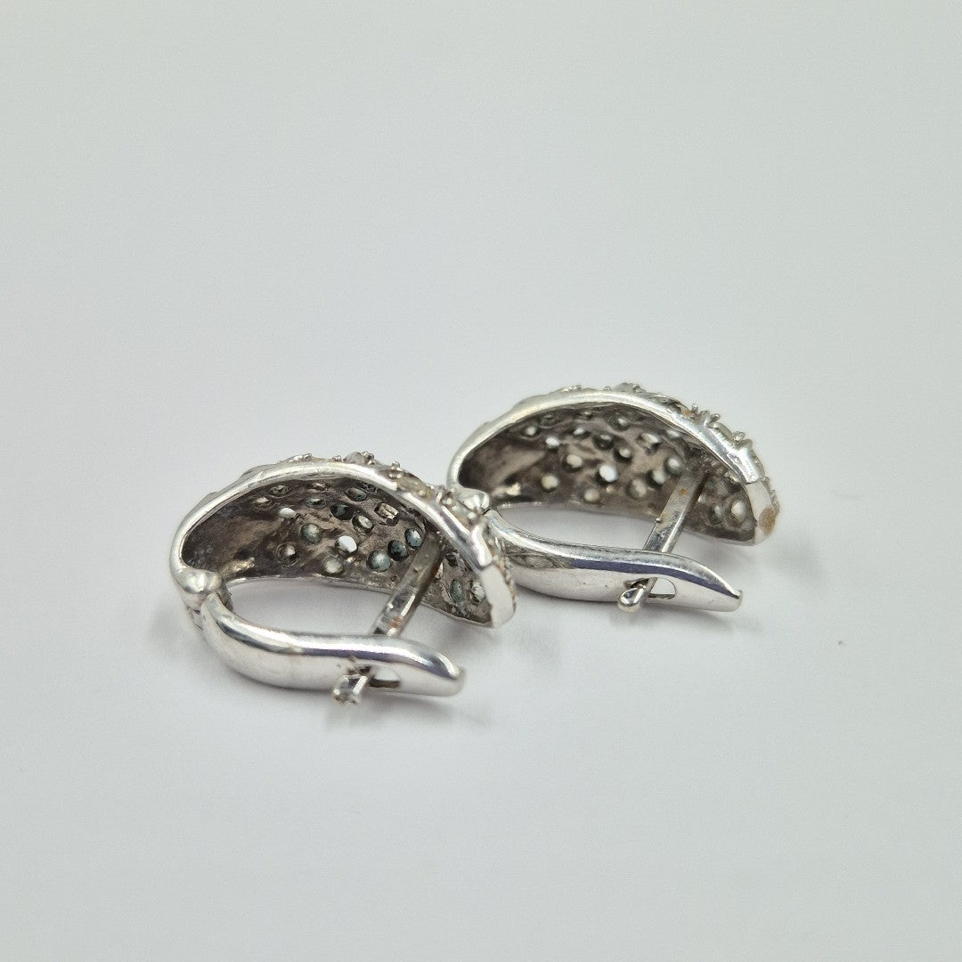 ARETES PAR ORO BLANCO 10 K 4,10 GRMS (SEMINUEVO)