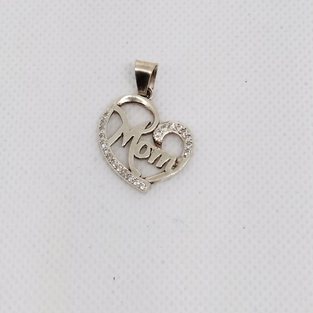 DIJE CORAZON C/CIRCONIAS PLATA .925 3.1 GR (NUEVO)