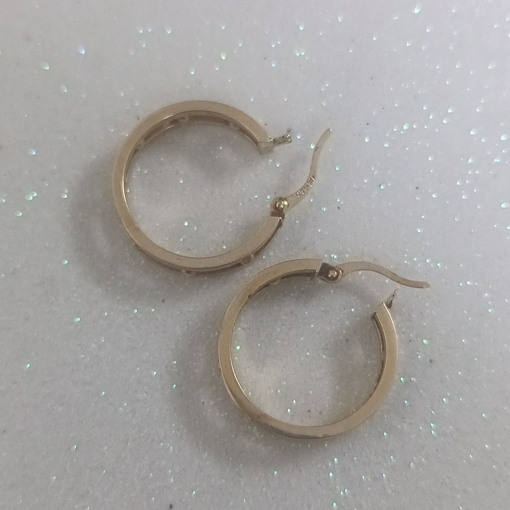 ARRACADAS PAR ORO, ORO COMBINADO 14 K 3.5 GRMS (SEMINUEVO)