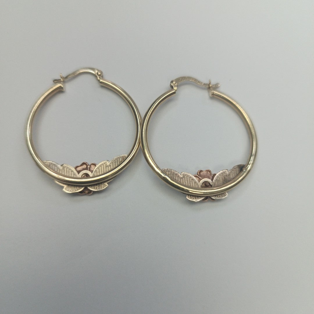 ARRACADAS PAR ORO, ORO COMBINADO 10 K 4.8 GRMS (SEMINUEVO)