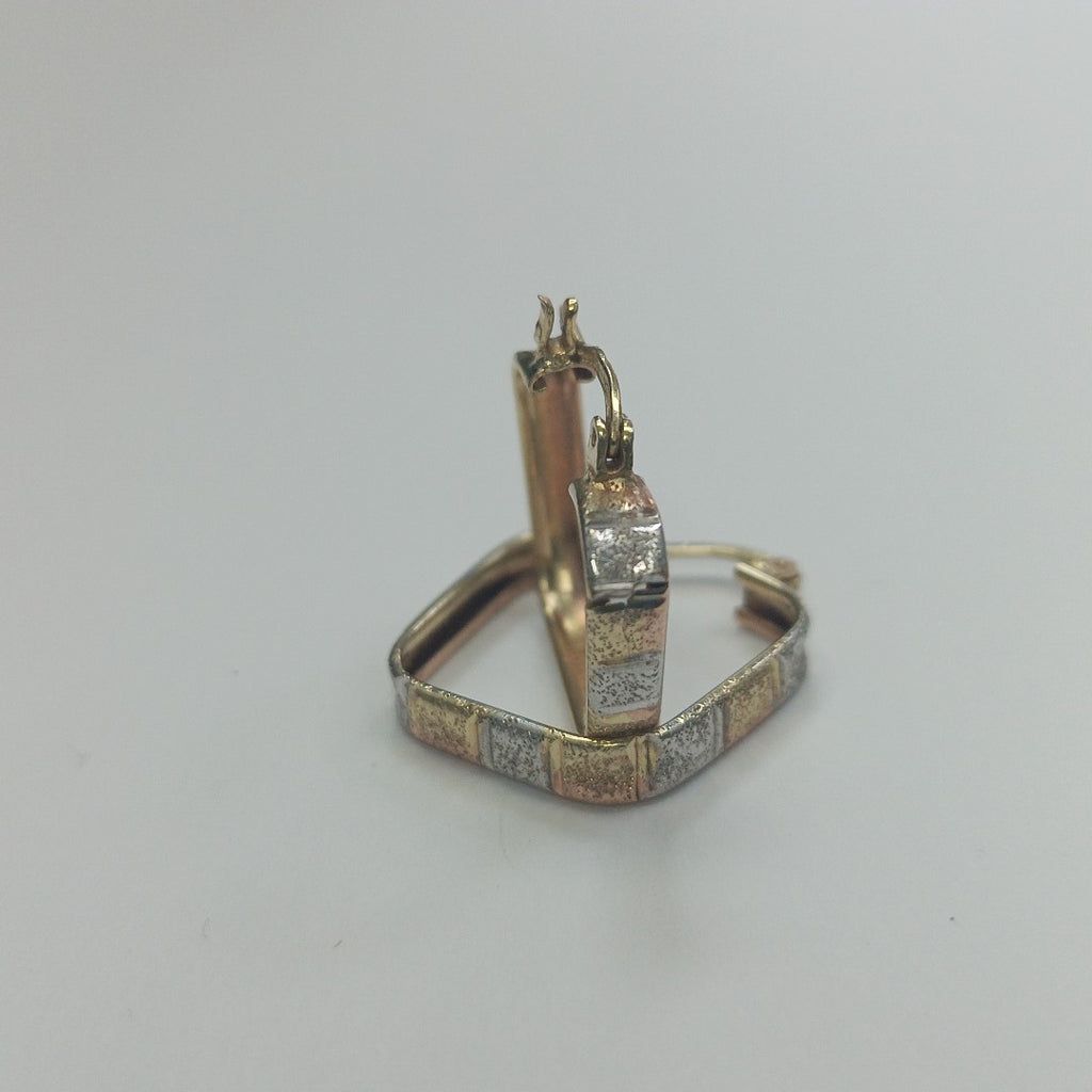 ARRACADAS PAR ORO, ORO COMBINADO 14 K 2.4 GRMS (SEMINUEVO)