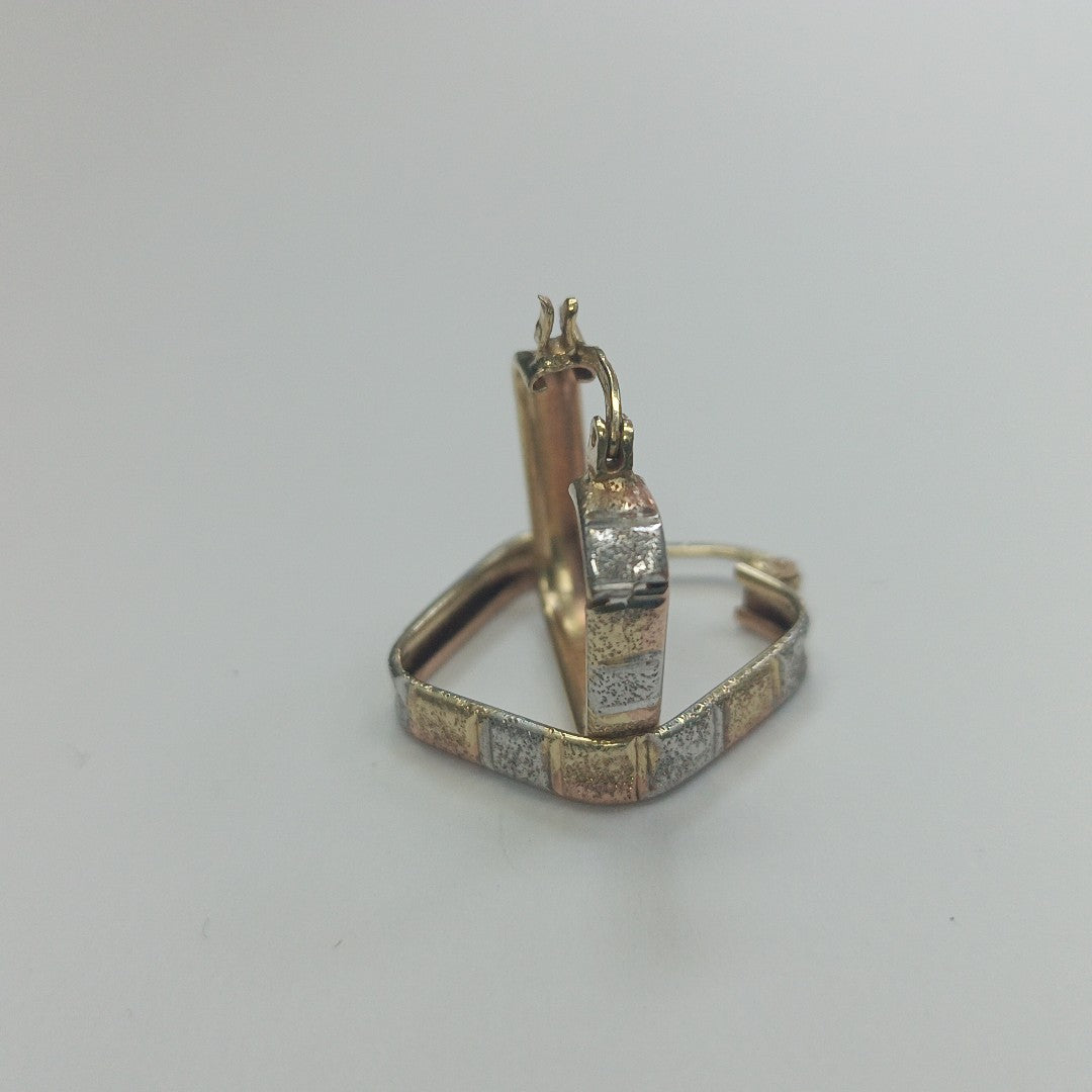 ARRACADAS PAR ORO, ORO COMBINADO 14 K 2.4 GRMS (SEMINUEVO)