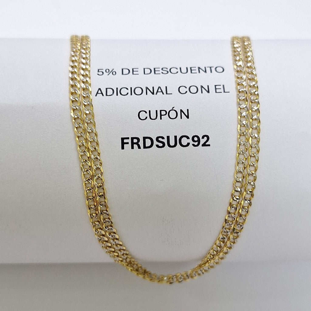 CADENAS BARBADA DIAMANTADA ORO 14K 55 CM 5.7 GR (NUEVO)