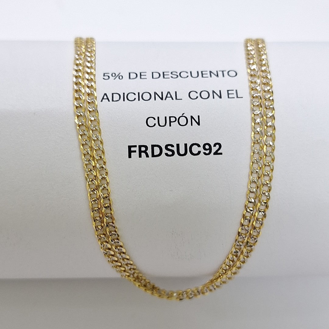 CADENAS BARBADA DIAMANTADA ORO 14K 55 CM 5.7 GR (NUEVO)