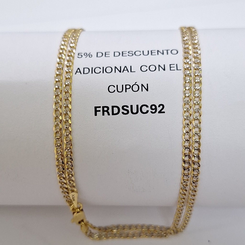 CADENAS BARBADA DIAMANTADA ORO 14K 60 CM 6.1 GR (NUEVO)