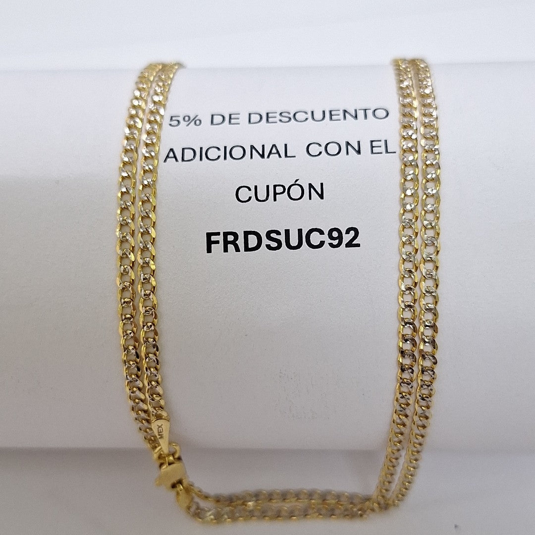 CADENAS BARBADA DIAMANTADA ORO 14K 60 CM 6.1 GR (NUEVO)