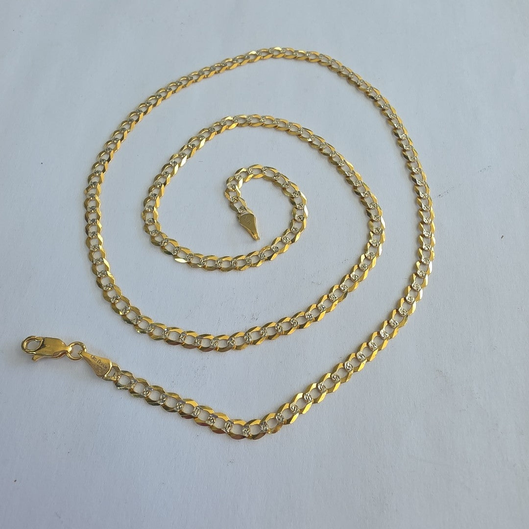 CADENAS BARBADA DIAMANTADA ORO 14K 55 CM 8.9 GR (NUEVO)