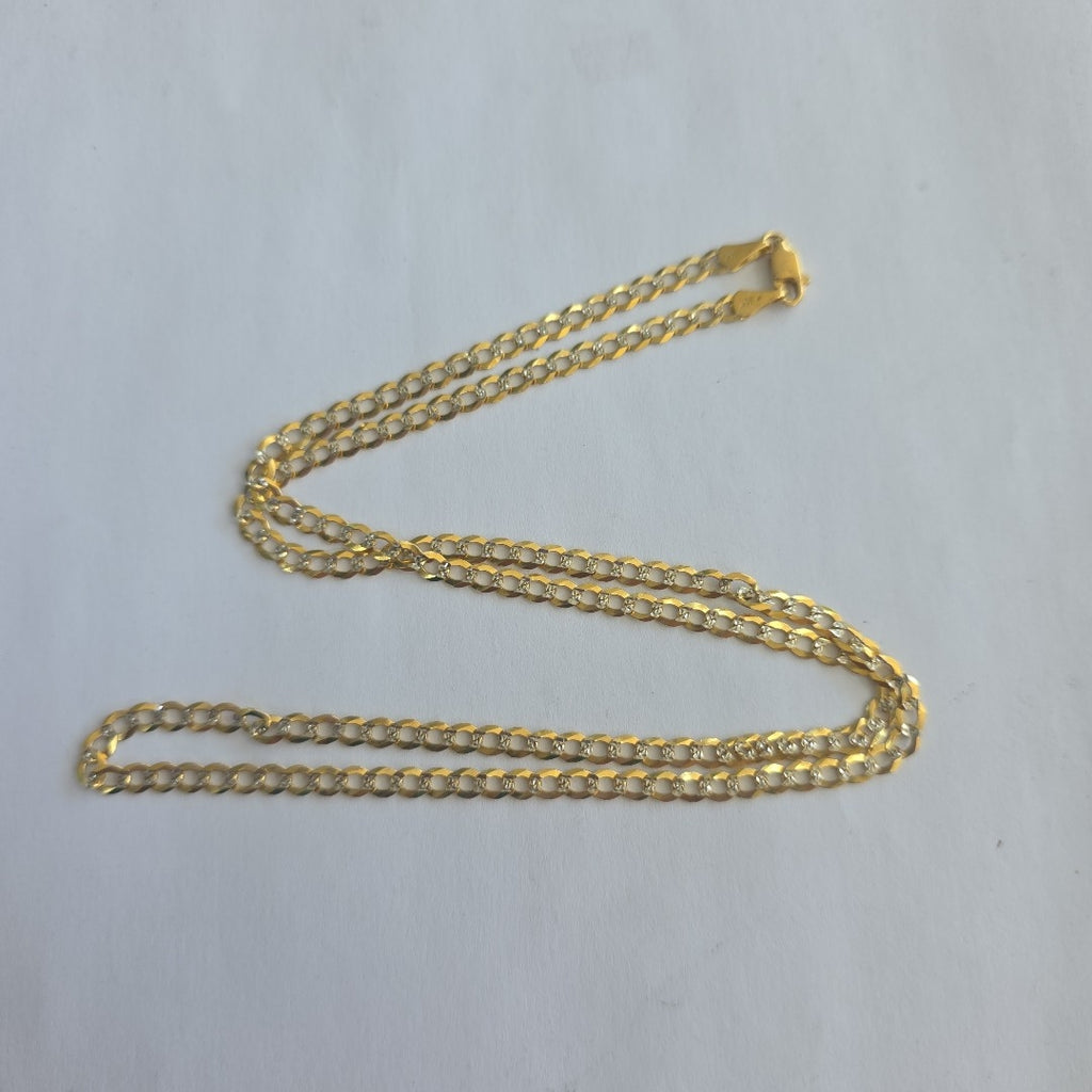 CADENAS BARBADA DIAMANTADA ORO 14K 60 CM 9.5 GR (NUEVO)