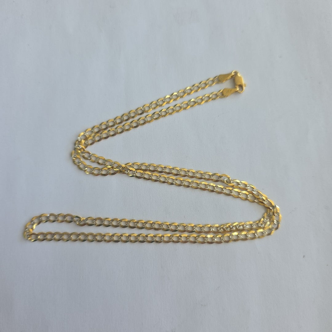 CADENAS BARBADA DIAMANTADA ORO 14K 60 CM 9.5 GR (NUEVO)