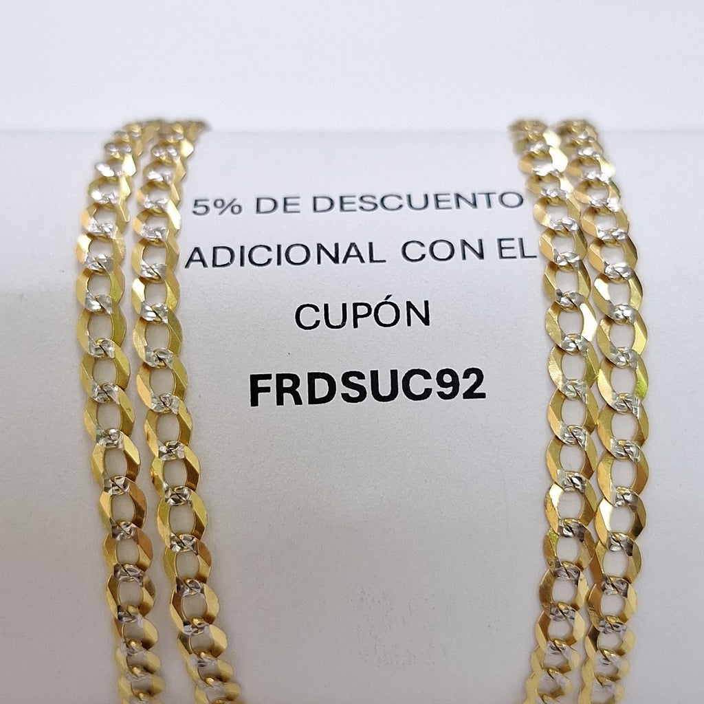 CADENAS BARBADA DIAMANTADA ORO 14K 55 CM 8.9 GR (NUEVO)