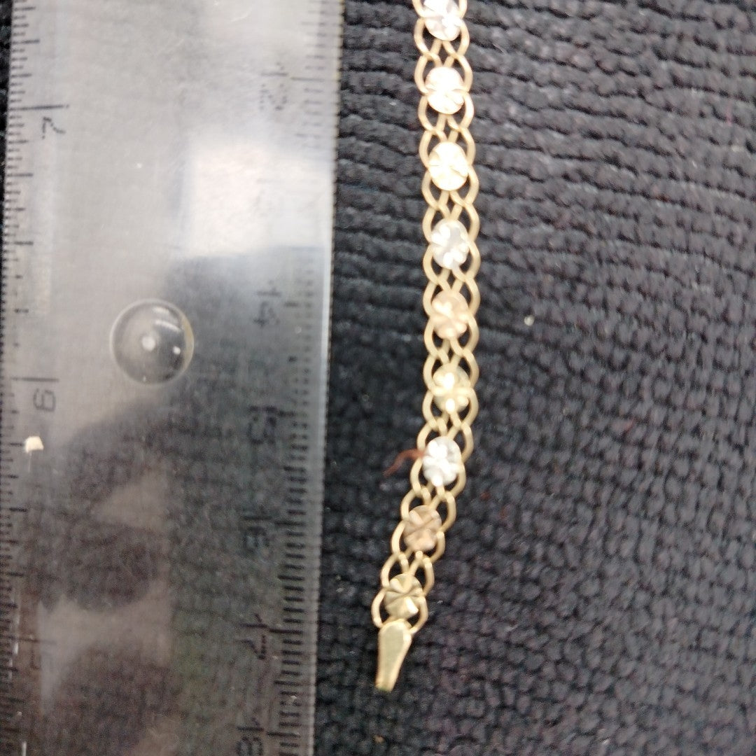 PULSERA ORO COMBINADO 10 K 2.7 GRMS (SEMINUEVO)