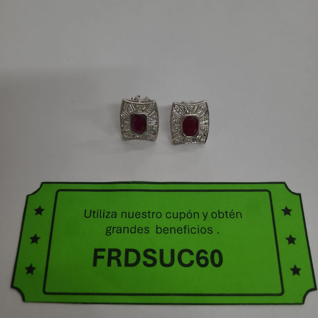ARETES PAR ORO, ORO BLANCO 14 K 8 GRMS (SEMINUEVO)