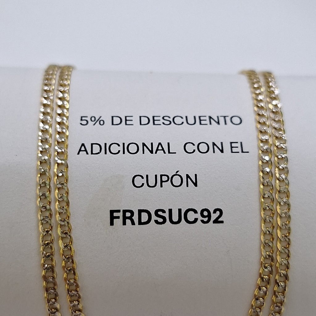 CADENAS BARBADA DIAMANTADA ORO 14K 55 CM 5.8 GR (NUEVO)