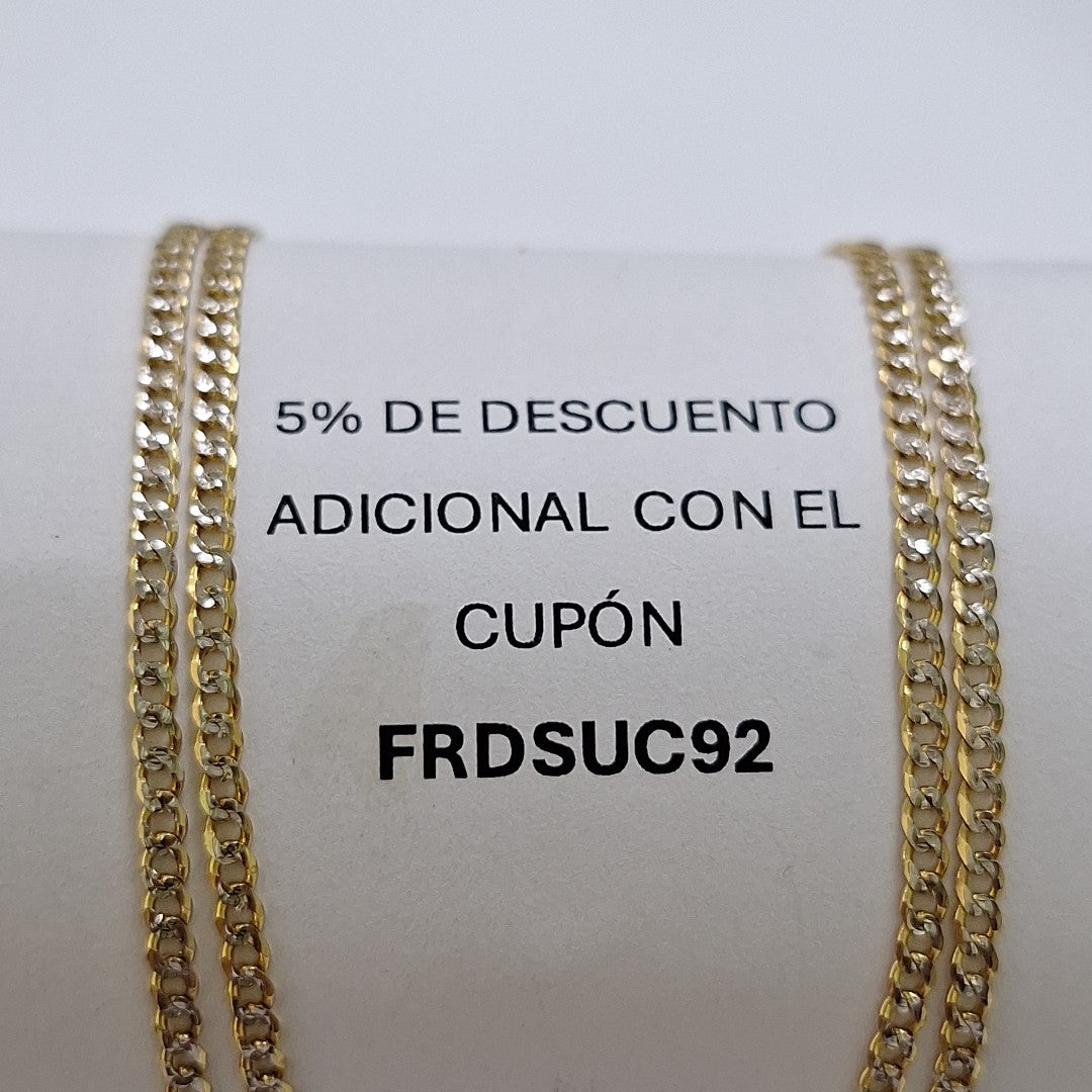 CADENAS BARBADA DIAMANTADA ORO 14K 55 CM 5.8 GR (NUEVO)