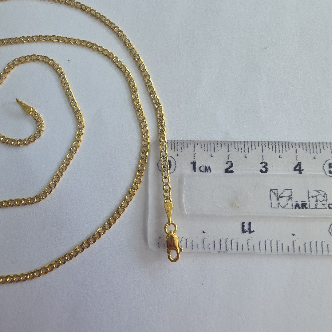 CADENAS BARBADA DIAMANTADA ORO 14K 60 CM 6.1 GR (NUEVO)