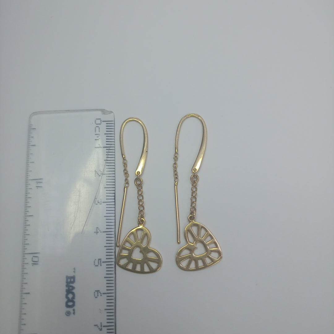 ARETES PAR,VIOLADORES PAR ORO 14 K 4,60 GRMS (SEMINUEVO)