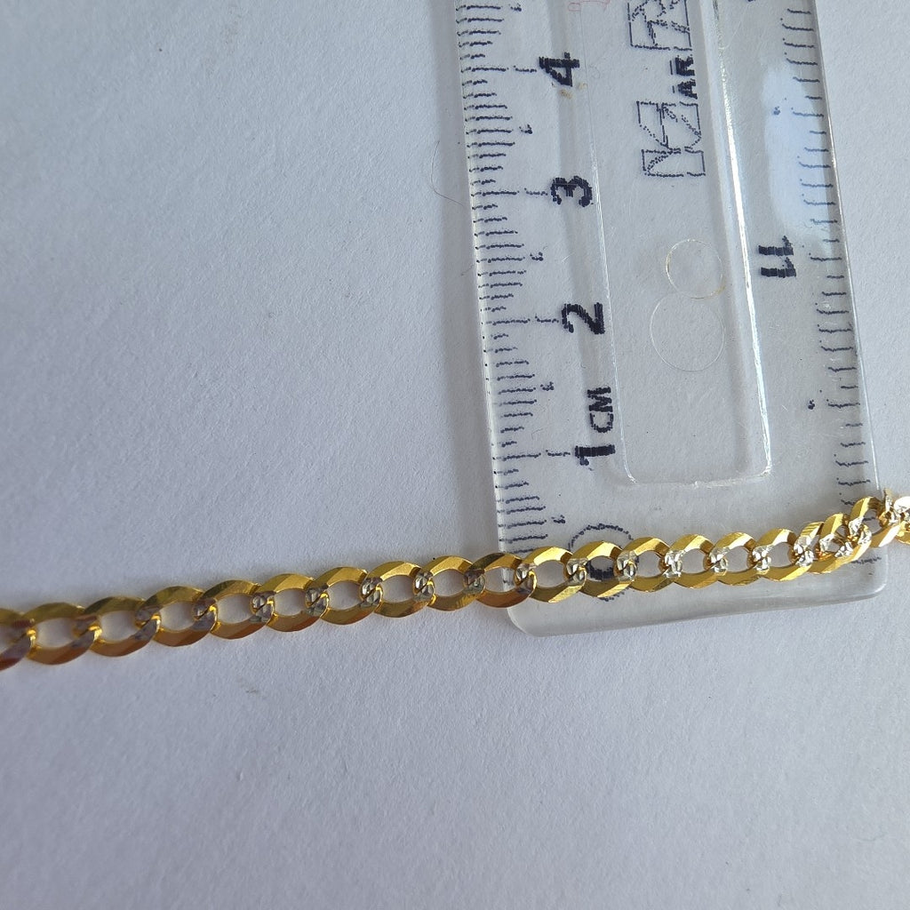 CADENAS BARBADA DIAMANTADA ORO 14K 55 CM 8.8 GR (NUEVO)