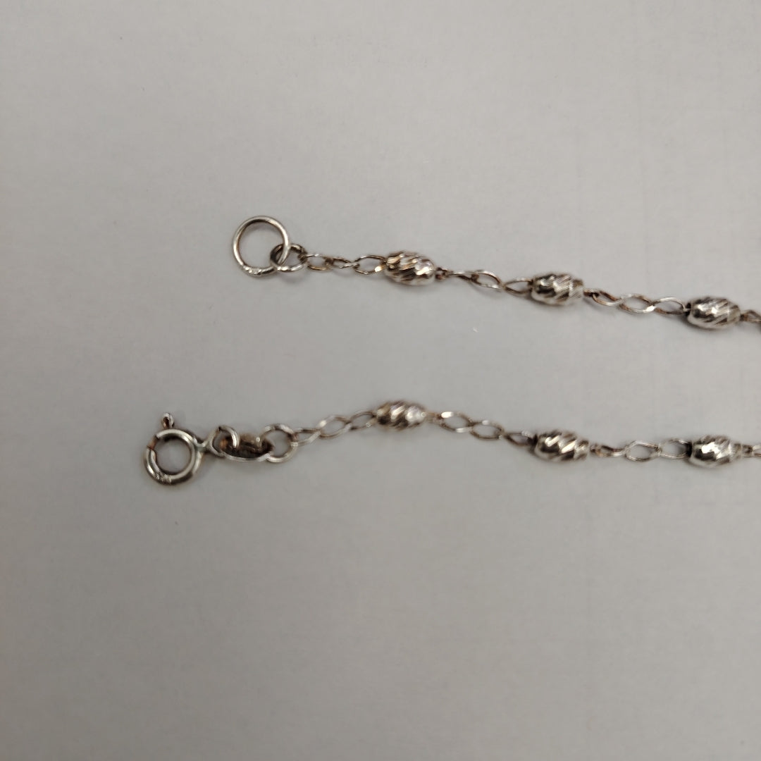 PULSERA TEJIDO CORAZON PLATA .925 18 CM 3.3 GR (NUEVO)