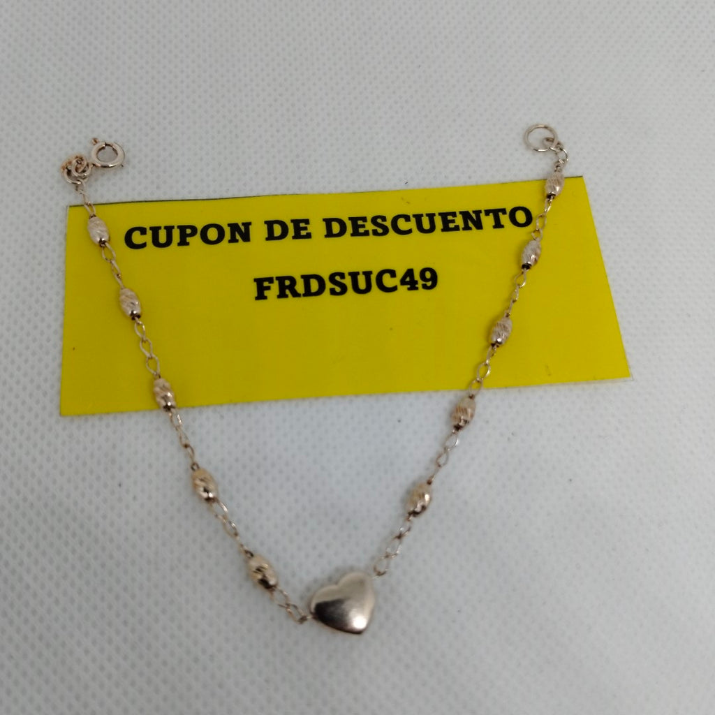 PULSERA TEJIDO CORAZON PLATA .925 18 CM 3.3 GR (NUEVO)