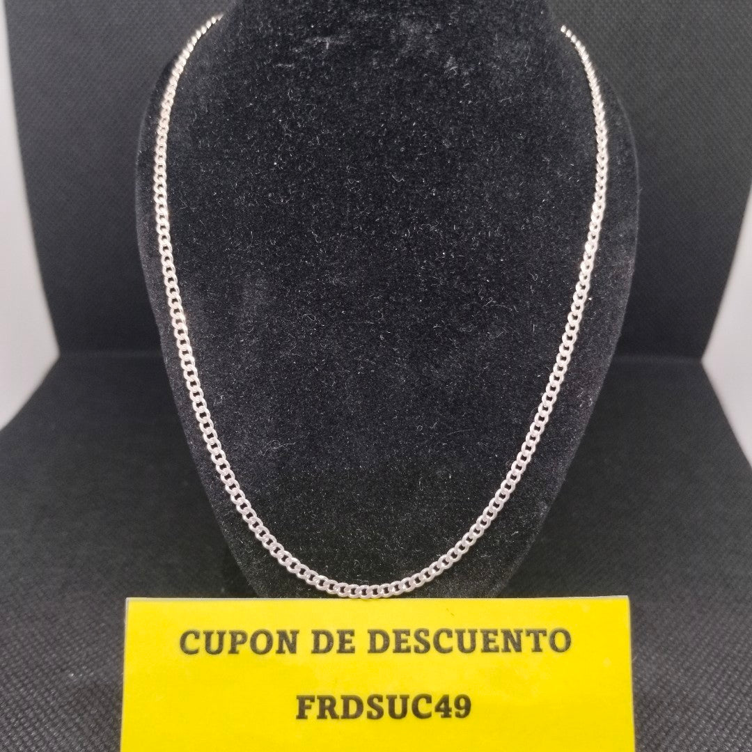CADENA TEJIDO BARBADO PLATA .925 60 CM 5.6 GR (NUEVO)