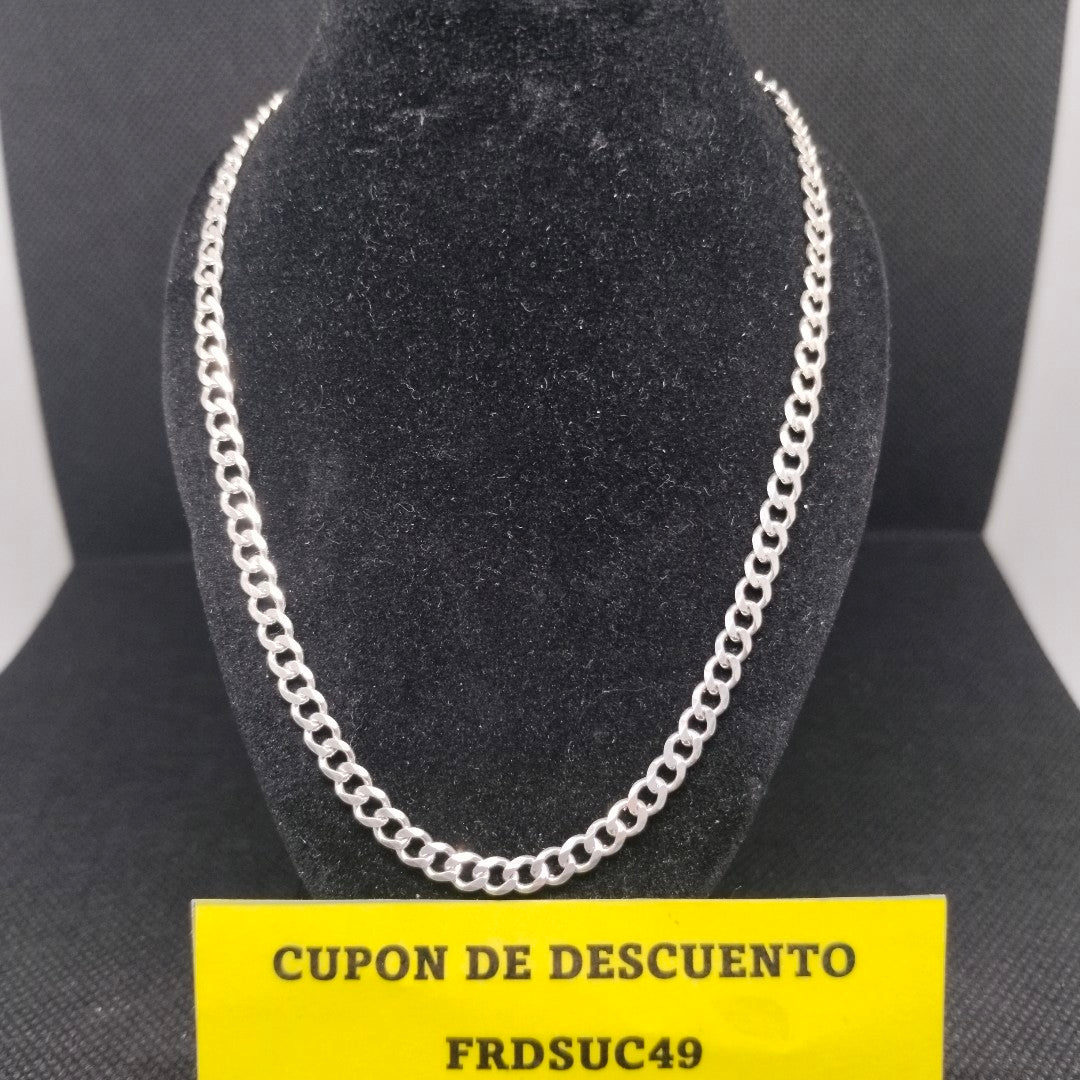 CADENA TEJIDO BARBADO PLATA .925 55 CM 12.7 GR (NUEVO)