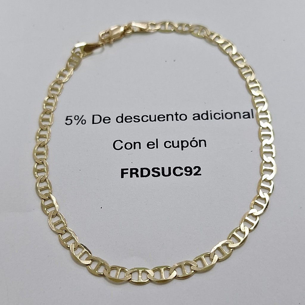 PULSERAS TEJIDO MARINERA ORO 14K 21 CM 3.4 GR (NUEVO)