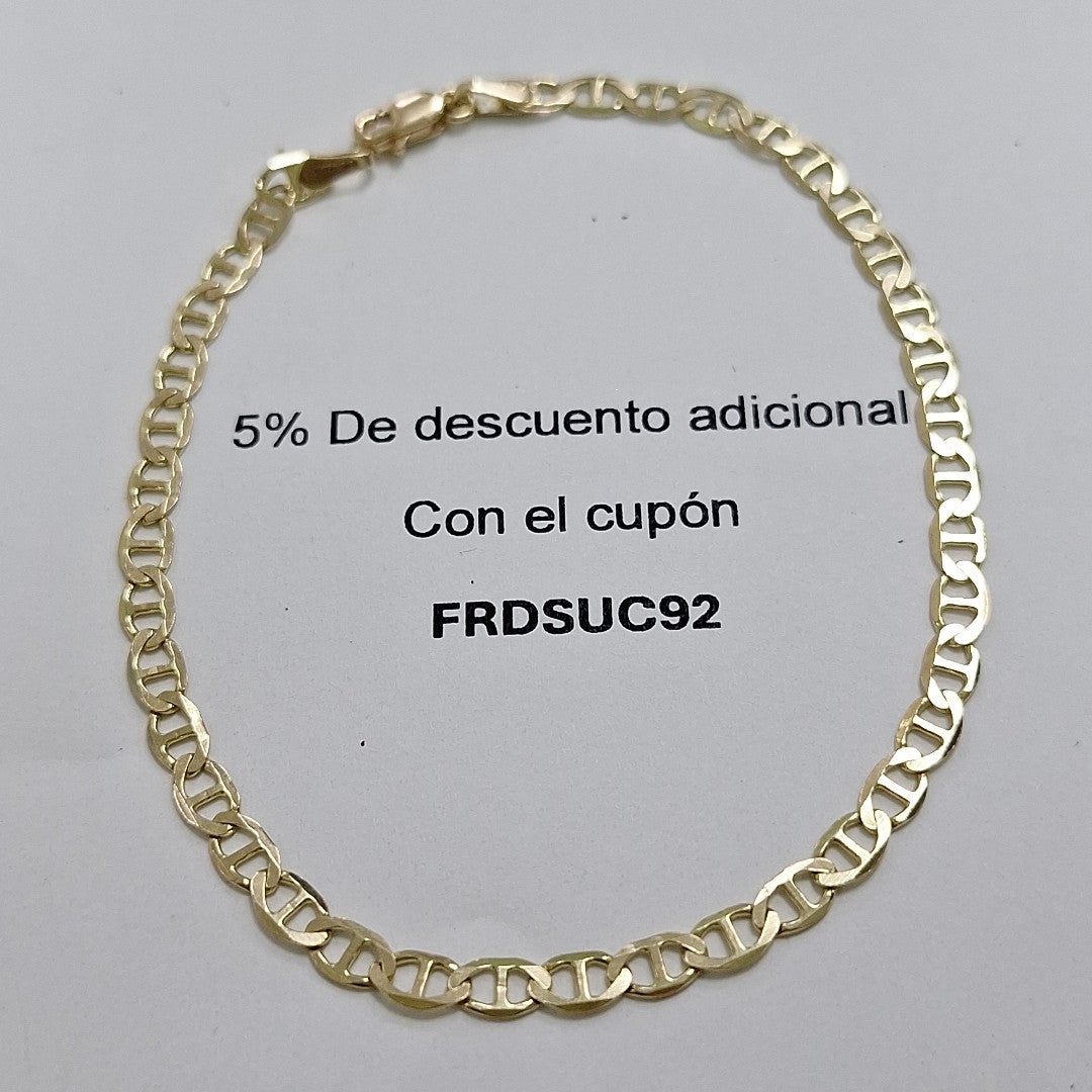 PULSERAS TEJIDO MARINERA ORO 14K 21 CM 3.4 GR (NUEVO)