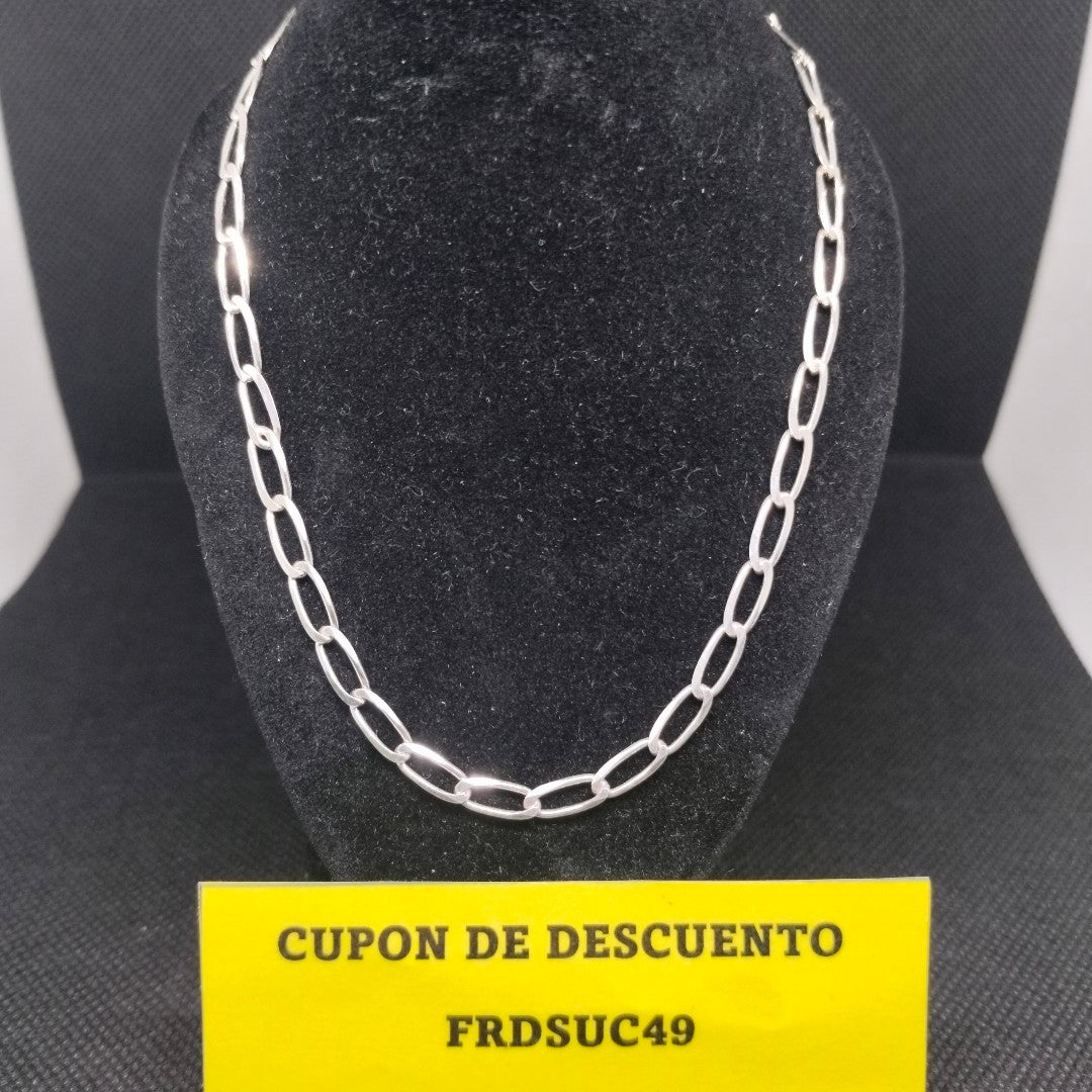 CADENA TEJIDO ESLABONES PLATA .925 60 CM 10.6 GR (NUEVO)