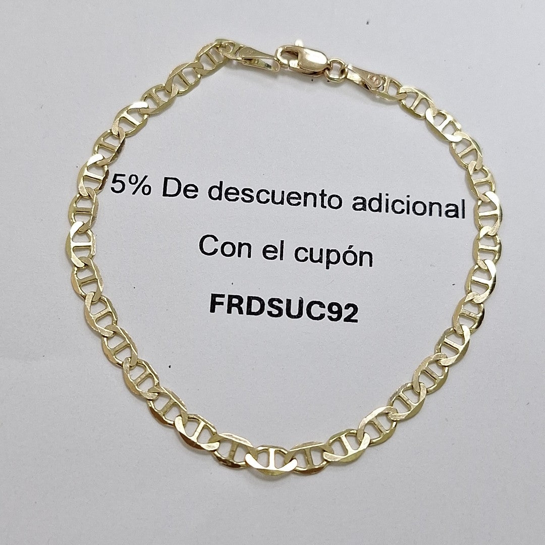 PULSERAS TEJIDO MARINERA ORO 14K 18 CM 2.9 GR (NUEVO)