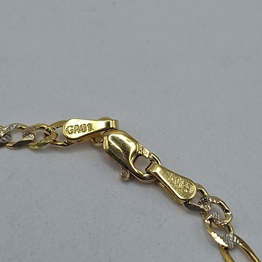 CADENAS TEJIDO 3X1 DIAMANTADO ORO 10K 50 CM 5.6 GR (NUEVO)
