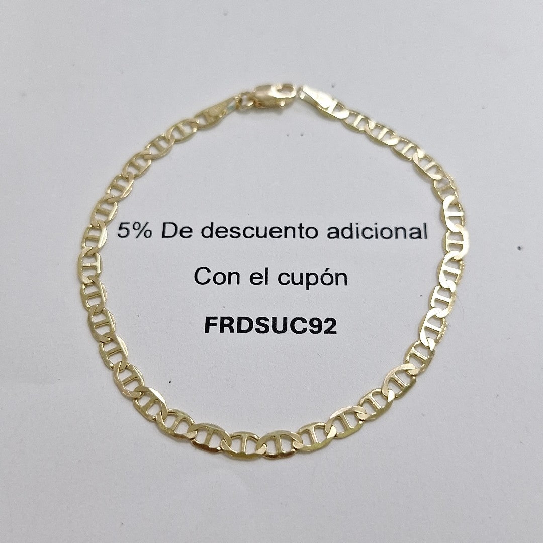 PULSERAS TEJIDO MARINERA ORO 14K 16 CM 3 GR (NUEVO)