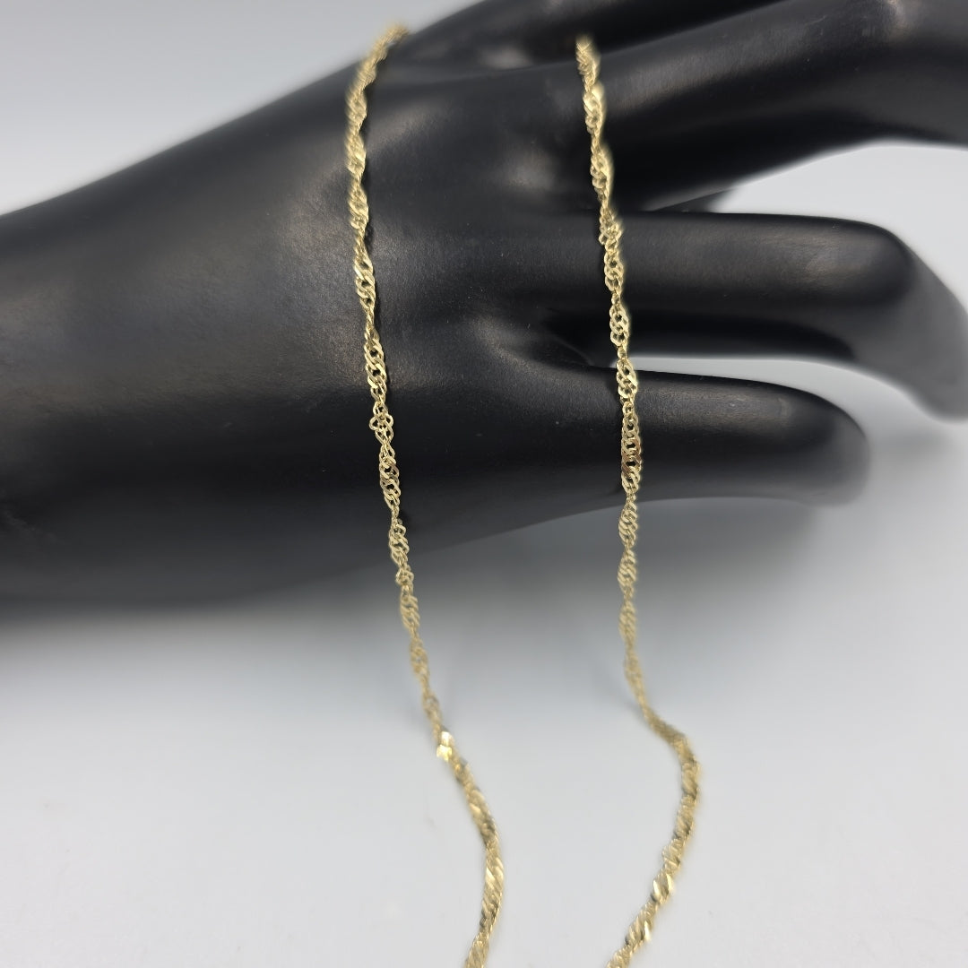 CADENAS TEJIDO MEDIO TORZAL ORO 10K 55 CM 2.5 GR (NUEVO)