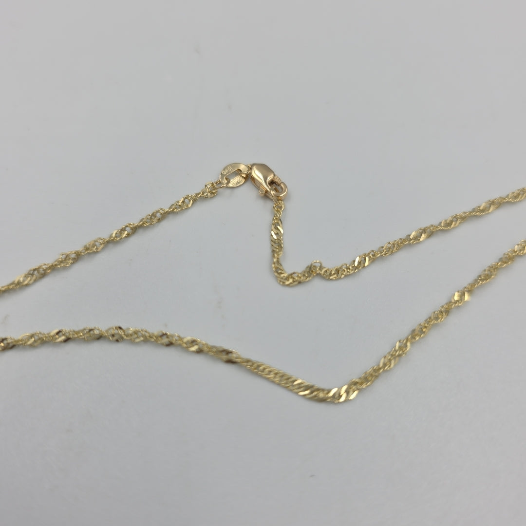 CADENAS TEJIDO MEDIO TZL ORO 14K 55 CM 3.1 GR (NUEVO)