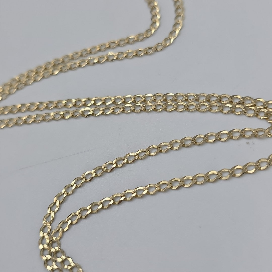 CADENAS TEJIDO BARBADA ORO 14K 60 CM 5.4 GR (NUEVO)