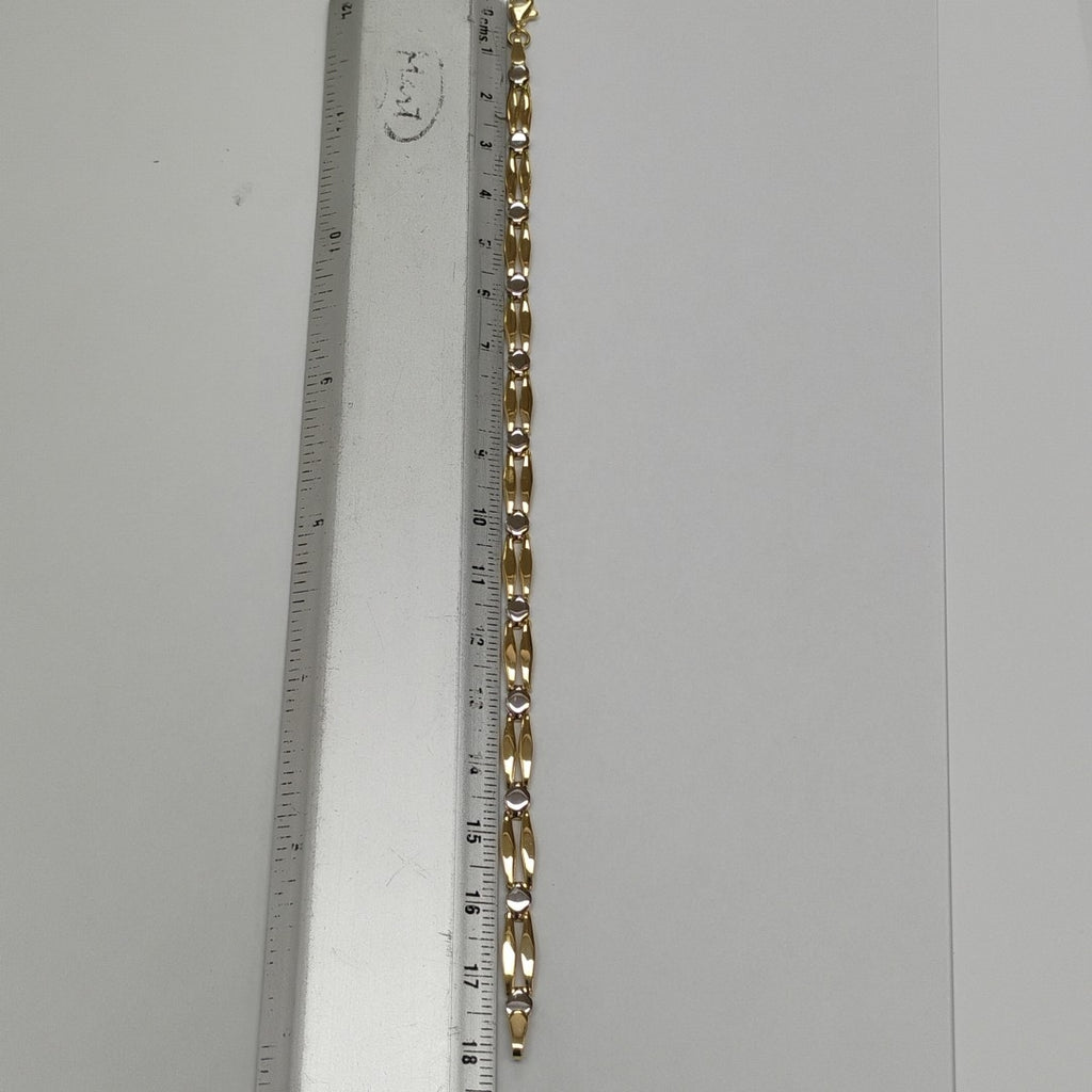 PULSERA ORO COMBINADO 14 K 3.9 GRMS (SEMINUEVO)