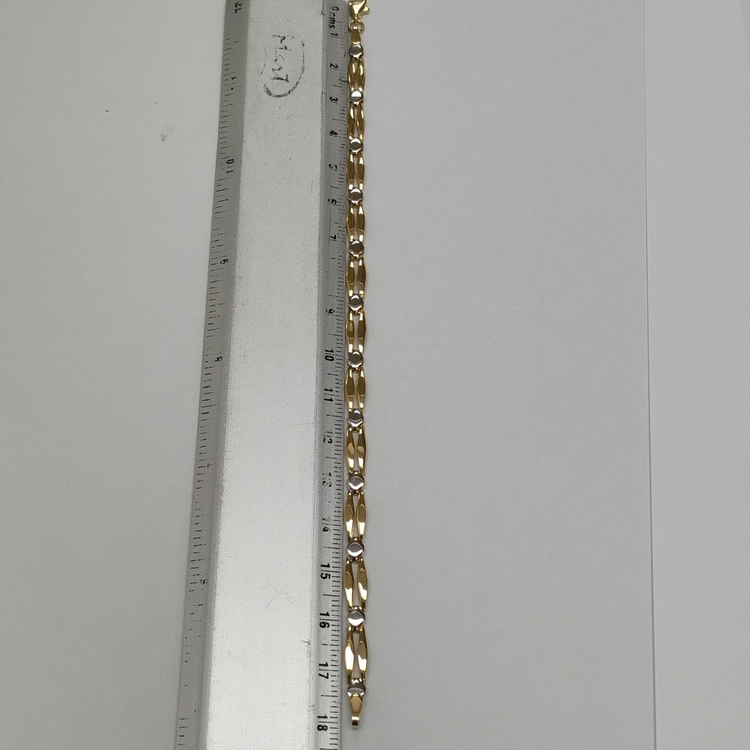 PULSERA ORO COMBINADO 14 K 3.9 GRMS (SEMINUEVO)