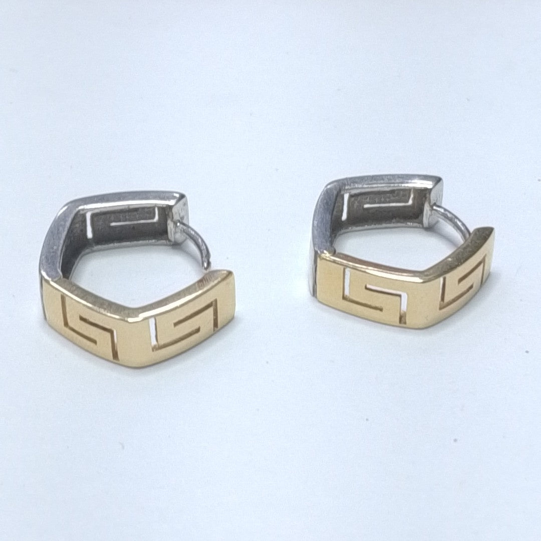 ARRACADAS PAR ORO COMBINADO 14 K 4,20 GRMS (SEMINUEVO)
