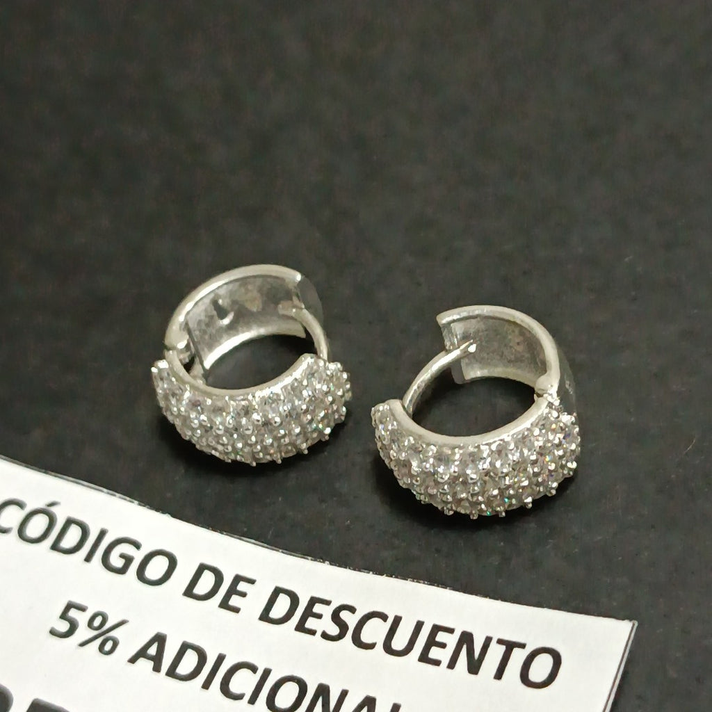 HUGGIES C/CIRCONIAS PLATA .925 5.5 GR (NUEVO)