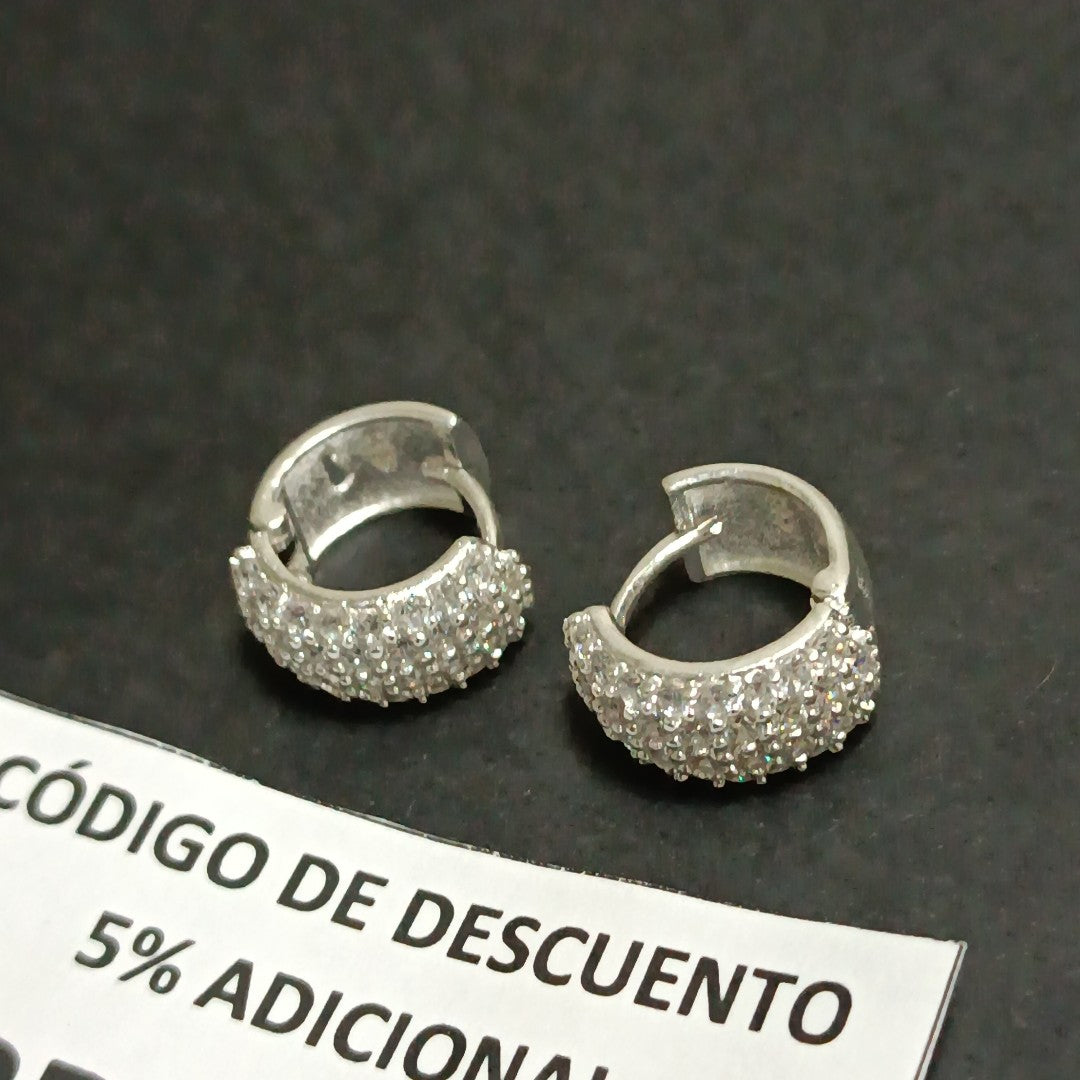 HUGGIES C/CIRCONIAS PLATA .925 5.5 GR (NUEVO)