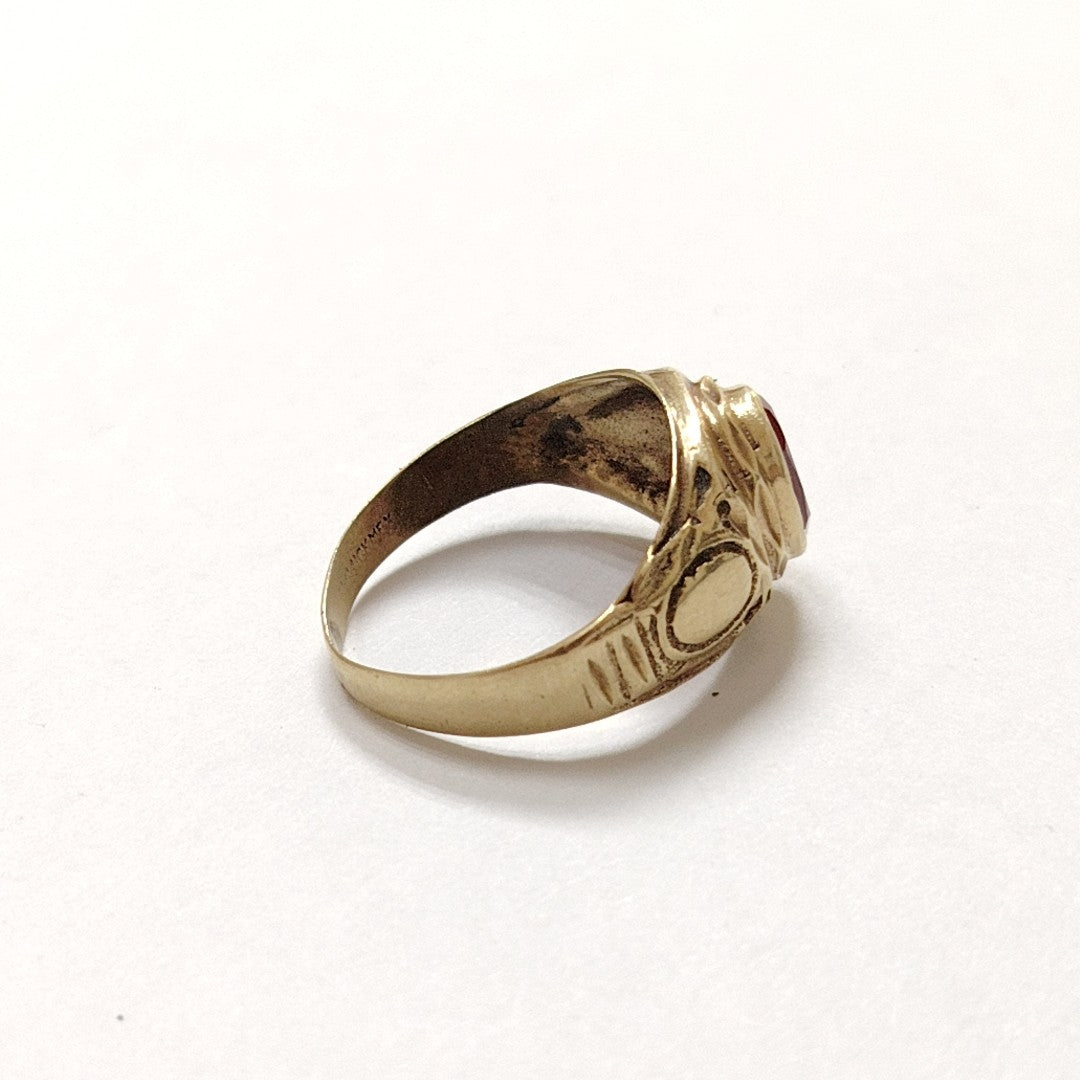 ANILLO DE GRADUACIÓN ORO 10 K 2.4 GRMS (SEMINUEVO)