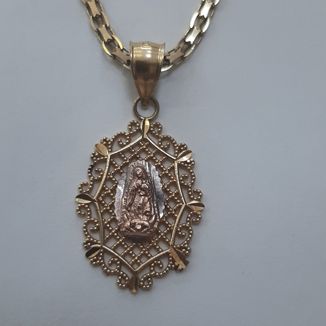 CADENA, MEDALLA RELIGIOSA ORO, ORO COMBINADO 10 K 6.2 GRMS (SEMINUEVO)