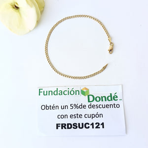 PULSERAS BARBADA DIAMANTADA ORO 14K 18 CM 2.2 GR (NUEVO)