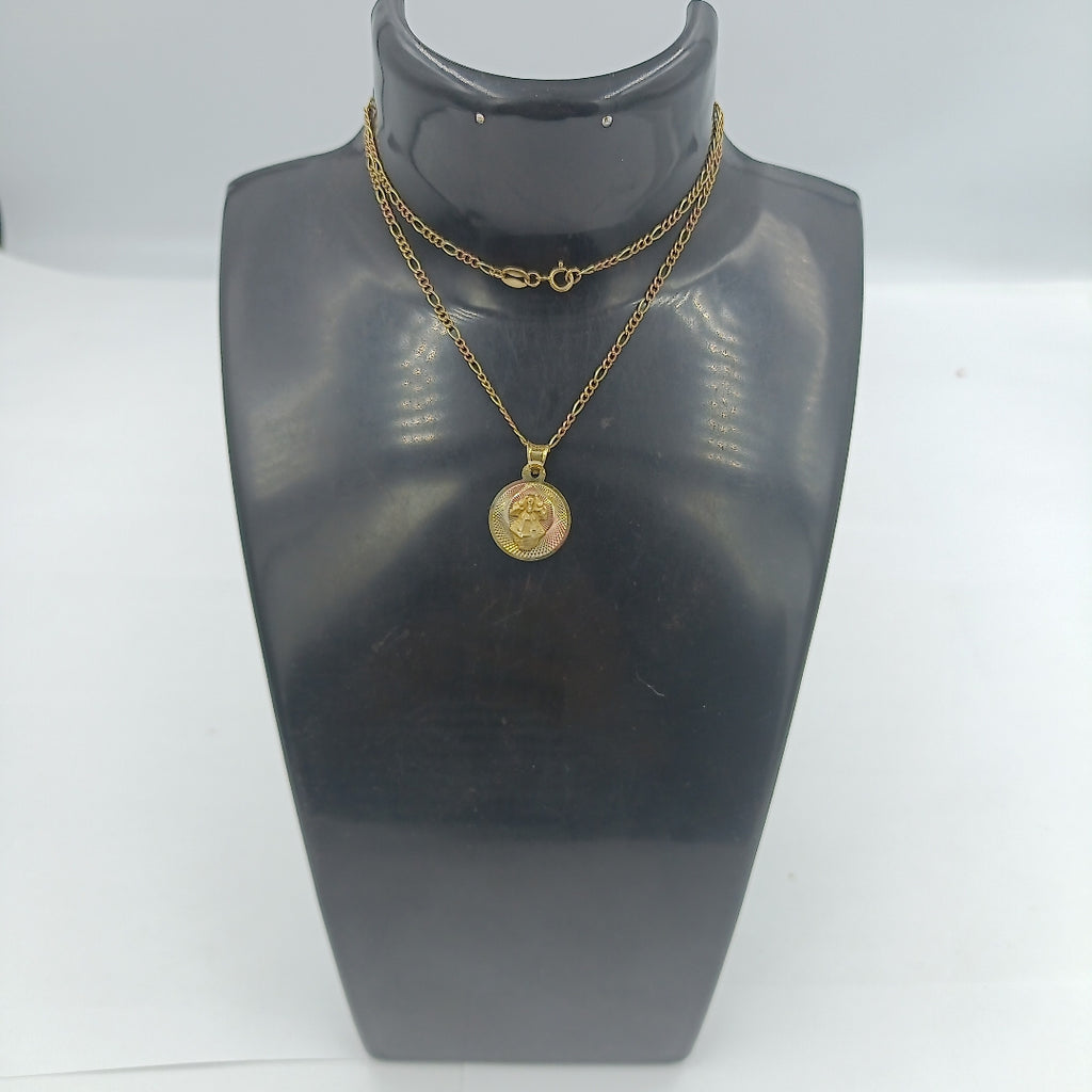 CADENA, MEDALLA RELIGIOSA ORO 10 K 3.1 GRMS (SEMINUEVO)